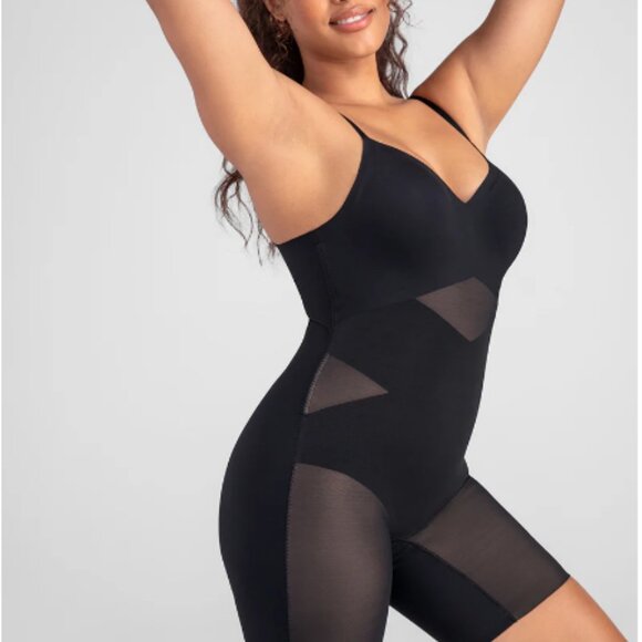 HoneyLove Low Back Bodysuits NEW size L in Sand and Runway Black 2 pack - Picture 2 of 16